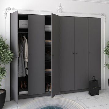 Комплект шаф для одягу Doros Промо (2 шт.) 270х48х204 см Графіт (DRS-011217) DRS-011217 фото