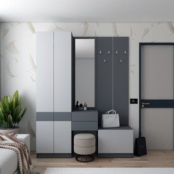 Шафа для одягу Doros Сола Графіт / Сірий 60х40х215 DRS-011744 (44900341) DRS-011744 фото