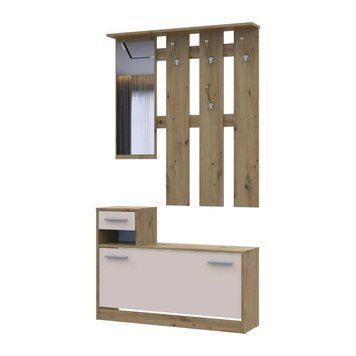 Прихожая с зеркалом Doros Alice Дуб Эвок/Кашемир 100х25х182.9 DRS-011755 (44900360) DRS-011755 фото