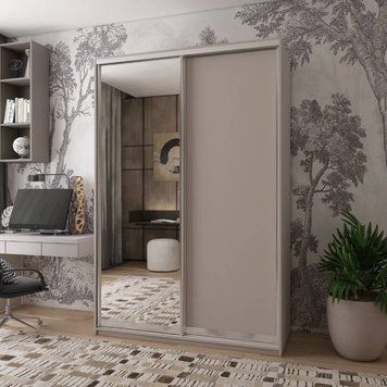 Шафа-купе Doros Сіті Лайт Кашемір 1 ДСП / 1 дзеркало 120х45х225 (80736338) DRS-011792 фото