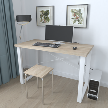 Письменный стол Ferrum-decor Драйв 750x1000x600 Белый металл ДСП Дуб Сонома 32 мм (FRD-103313) FRD-103313 фото