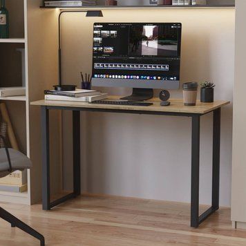 Стол письменный Кнап 2 Ferrum-decor 750x1200x700 Черный металл ДСП Дуб Сонома 16 мм (FRD-106421) FRD-106421 фото