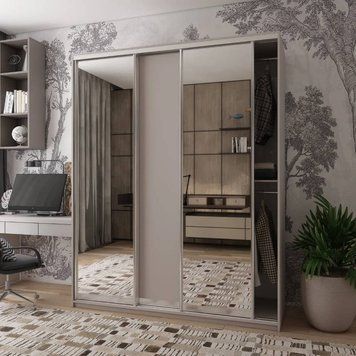 Шафа-купе Doros Сіті Лайт Кашемір 1 ДСП / 2 дзеркала 180х60х225 (80736368) DRS-011804 фото