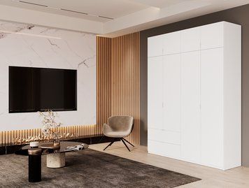 Шафа розпашна с антресолью Doros Лукас 180х50х240 см Білий (DRS-011191) DRS-011191 фото