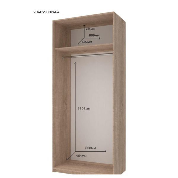 Шафа розпашна для одягу Doros Промо 90х48х204 см Дуб сонома (DRS-011196) DRS-011196 фото